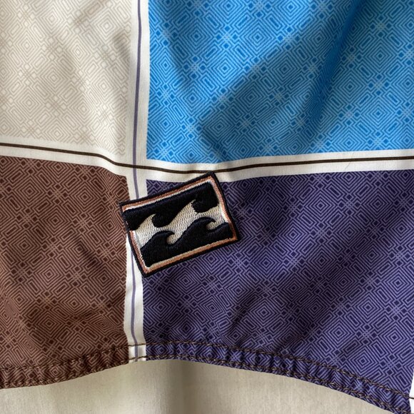 Billabong Swim Trunks Mens Size 34 Color Block Plaid Board Shorts Bathing Suit - Picture 6 of 16